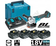 MAKITA DGA504ZXA BL (18В) угловая шлифмашина аккумуляторная