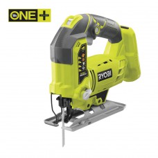 Ryobi R18JS-0 ONE+ / Лобзик (18 В; ход 25 мм; 4 позиции маятникового хода; 1100-3000 дв/мин; дерево 101 мм; бесключевая замена пилки; подсветка; 2,1 кг)