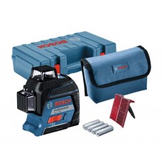 BOSCH GLL 3-80 в чем. (проекция: 3 плоскости 360°, до 120 м, +/- 0.20 мм/м, резьба 1/4, 5/8") (0601063S00)