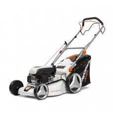 DeWORKS L 50SP ( 5,0 л.с; 155 см3; 48 см; самоходная; боковой выброс; 65л; 25-75мм - центральная; колеса 205/280 мм,вес 31кг)