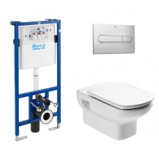 Roca Duplo WC Инсталляция в комплекте с унитазом Roca Dama Senso пневмо